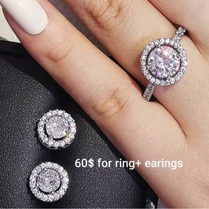 Earrings and size 7 ring set